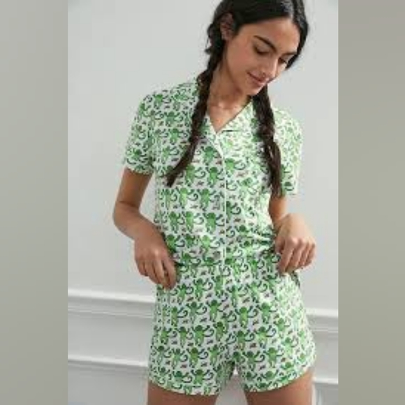 Roller Rabbit Green Monkey Polo Pajamas NEW size XS - Picture 4 of 10